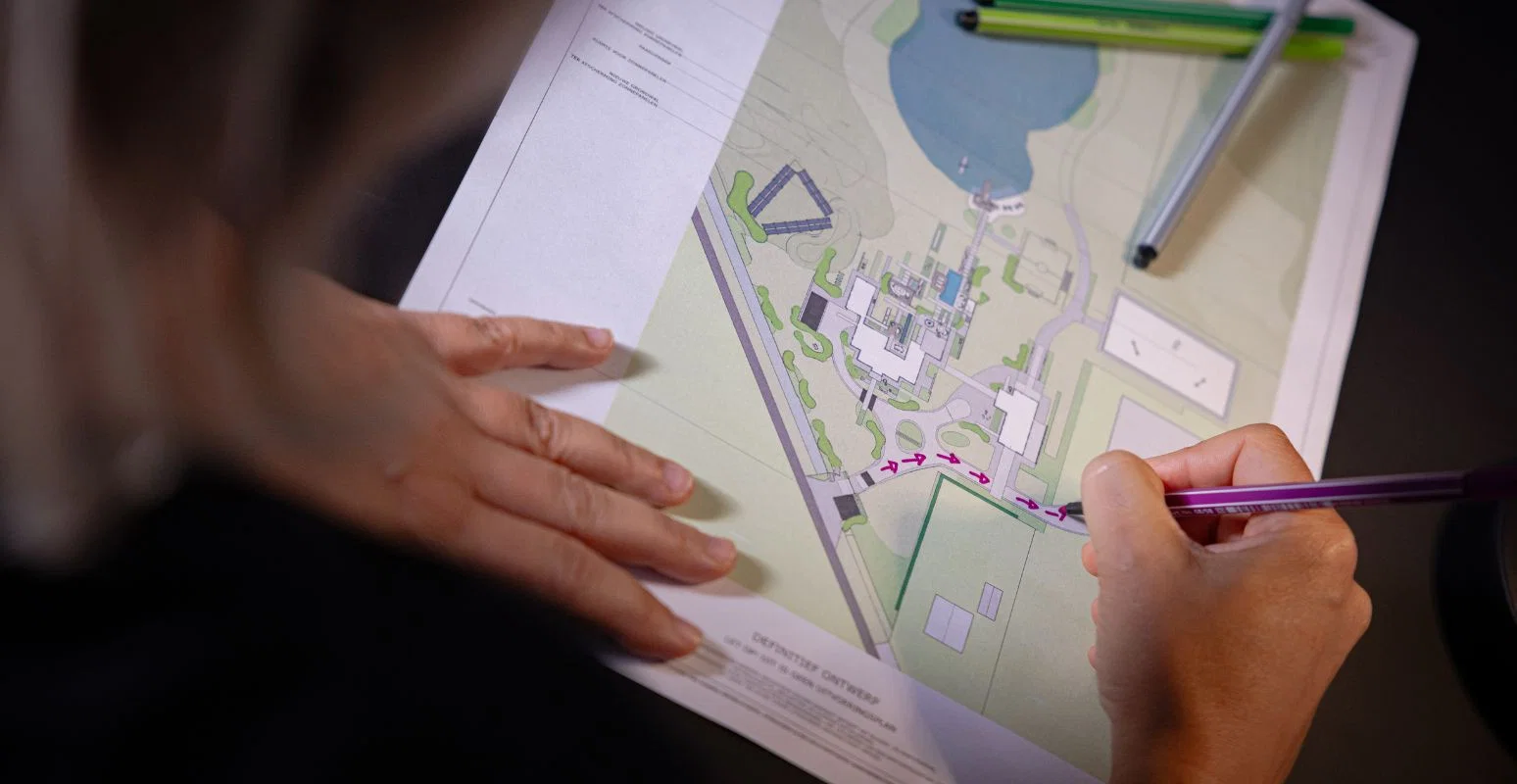 Voorbeeld van een in-lite 2D-lichtplan