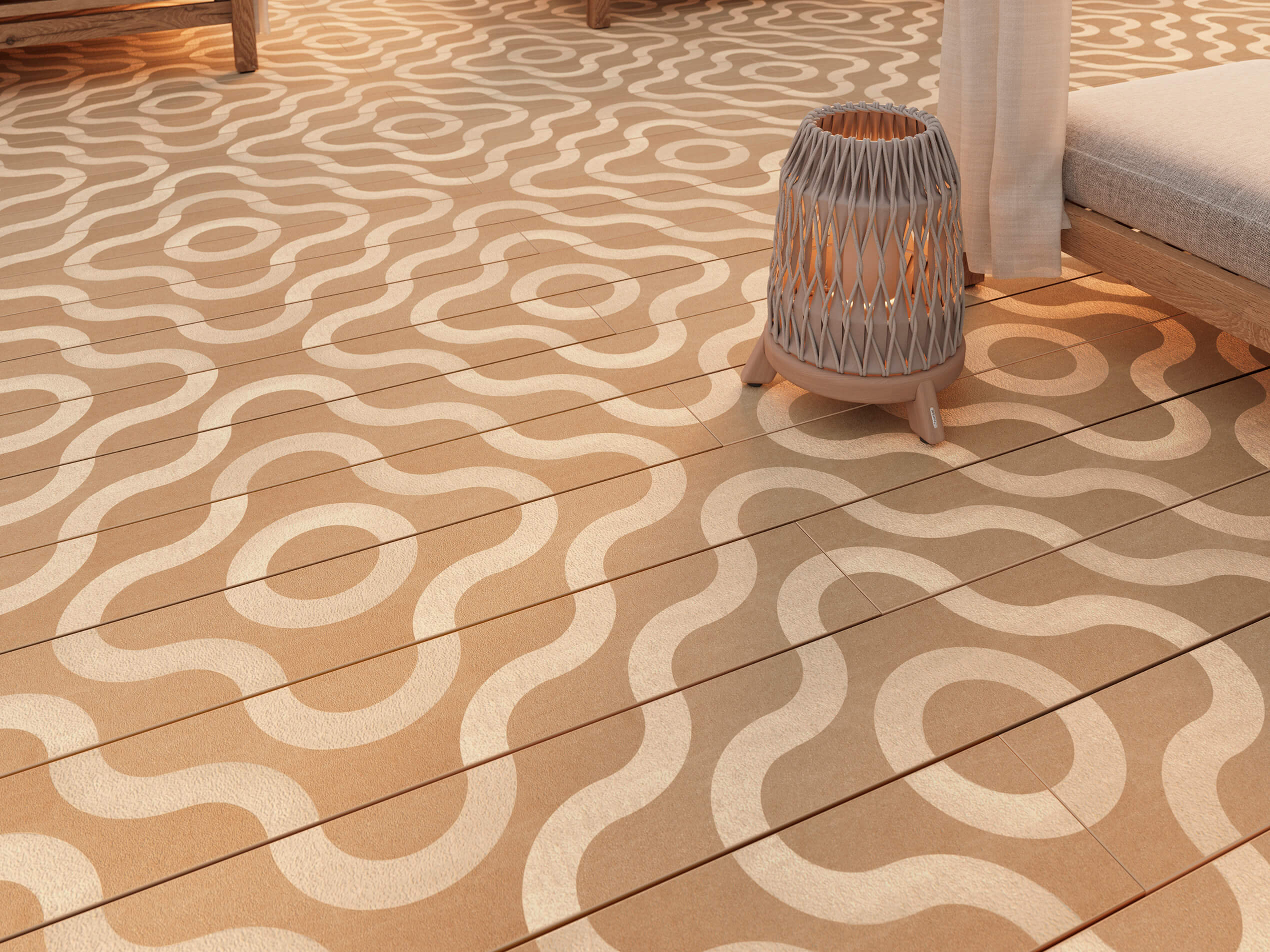 Modello Contour terras met vloeiende patronen