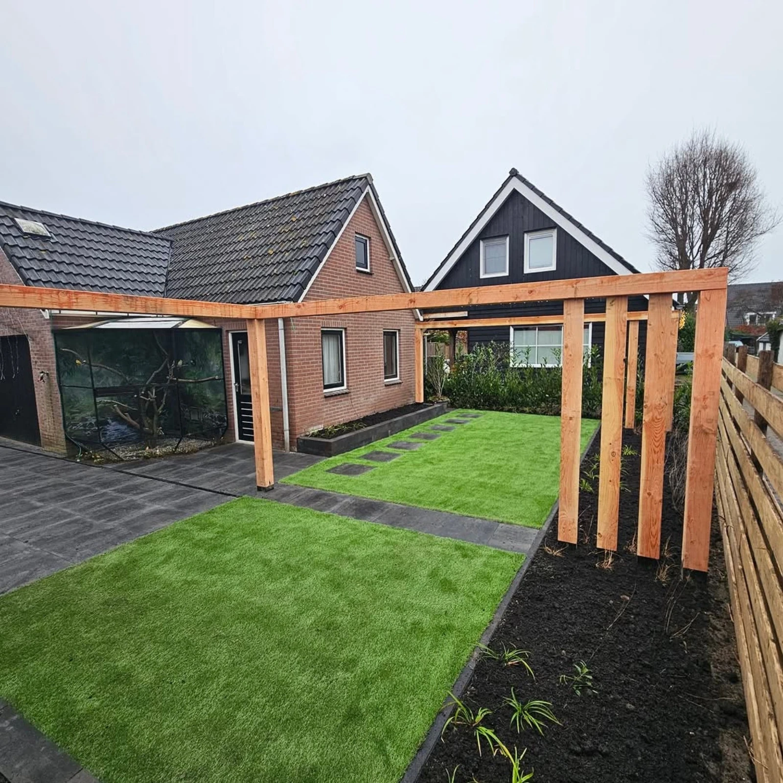Kunstgras Non Directional Diamond + 60 mm Gras van de Buren