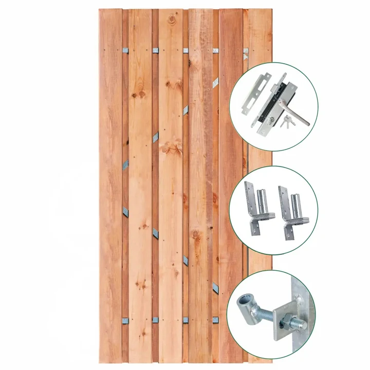 Tuindeur RVS Inbouwslotset RCW Onbehandeld Geschaafd 100x195 100x195x5cm
