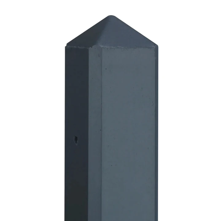 Beton-motiefpaal Schie gecoat diamantkop 10x10x280cm eind 10x280x10cm