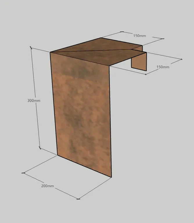 Overzetprofiel Muurblok Hoek Corten 15x30x20cm Bruin