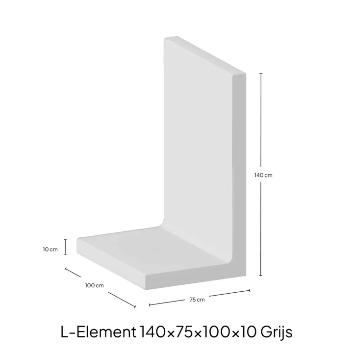 L-Elementx10cm Zichtbeton 100x140x90cm