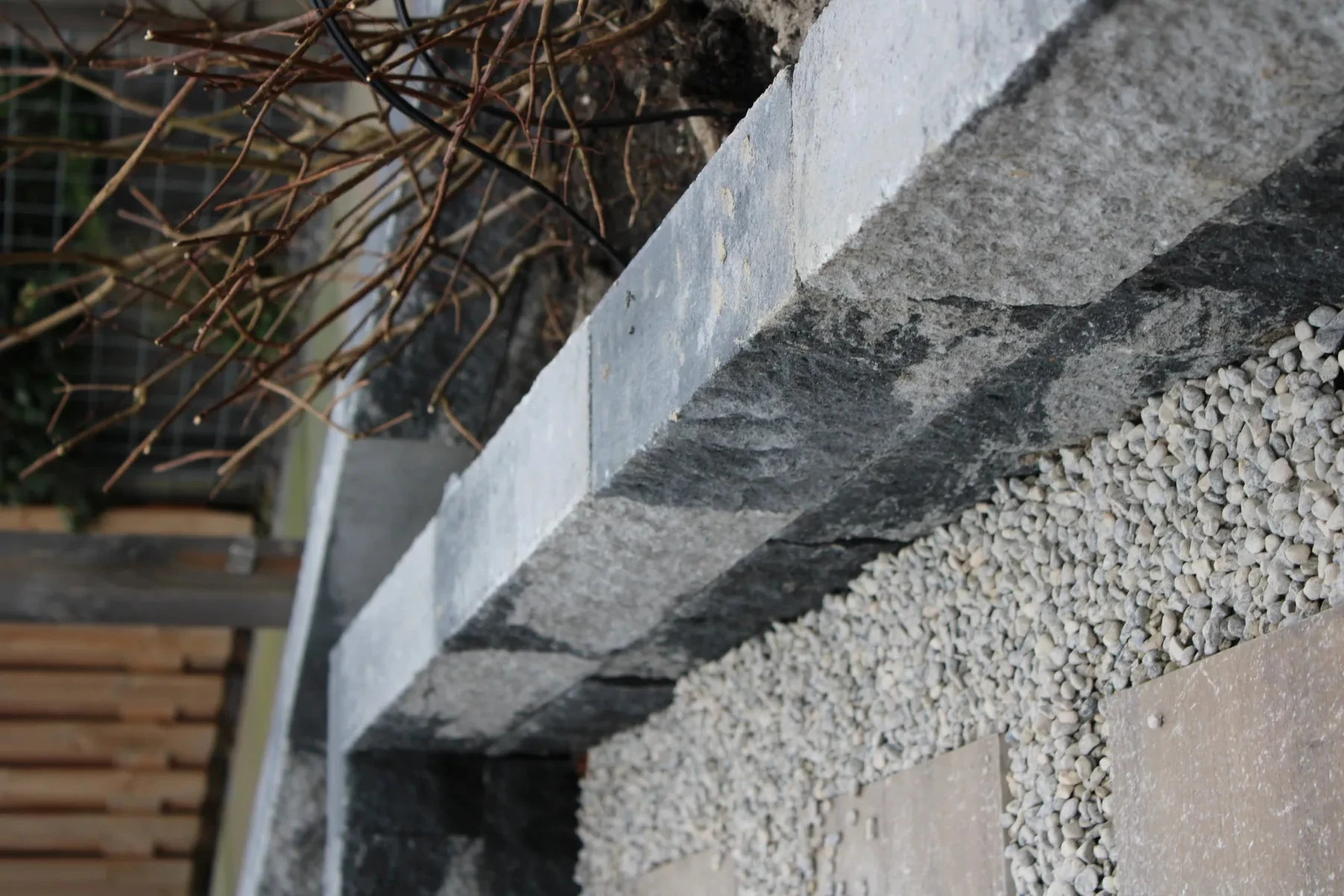 Wallblock SplitZeeuws Bont 60x15x12cm Wit, Zwart