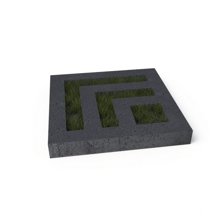 Schellevis Oudhollands Grasbetontegel Leaf Antra 80x80x10 80x80x10cm Antraciet