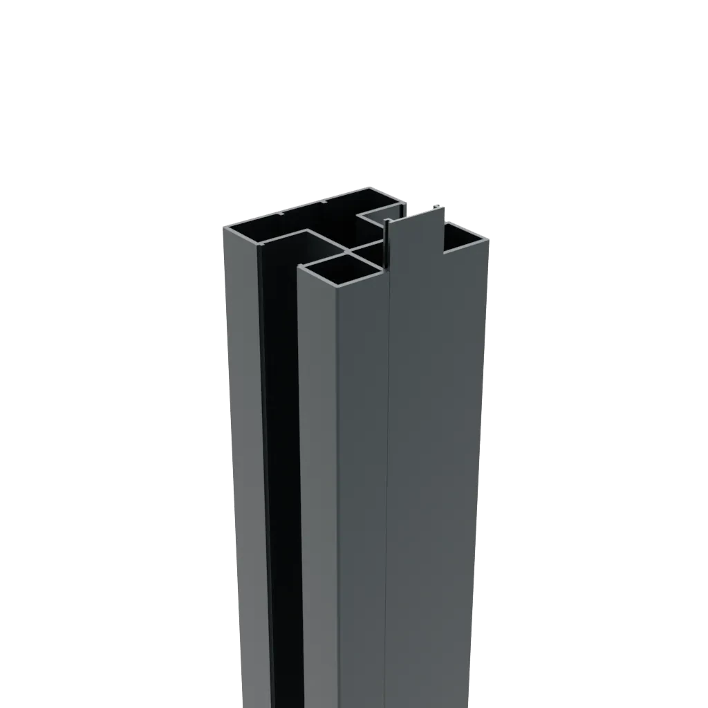 Boston Alu H paal 75x75mm 300cm RAL7016 incl. afwerkprofiel 7.5x7.5x300cm Antraciet