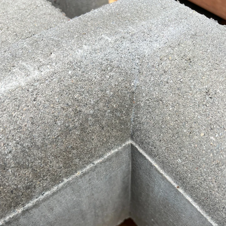 Hoekstuk opsluitband 13/15x25cm 90° inwendig grijs Excluton