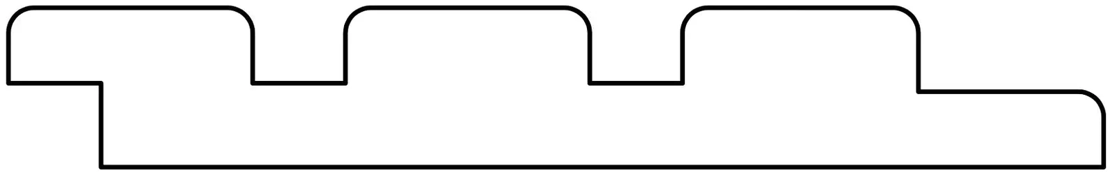 Triple Rhombus Douglas Onbehandeld Gedroogd/Gesch.1,9x13x300 13x1.9x300cm Hout