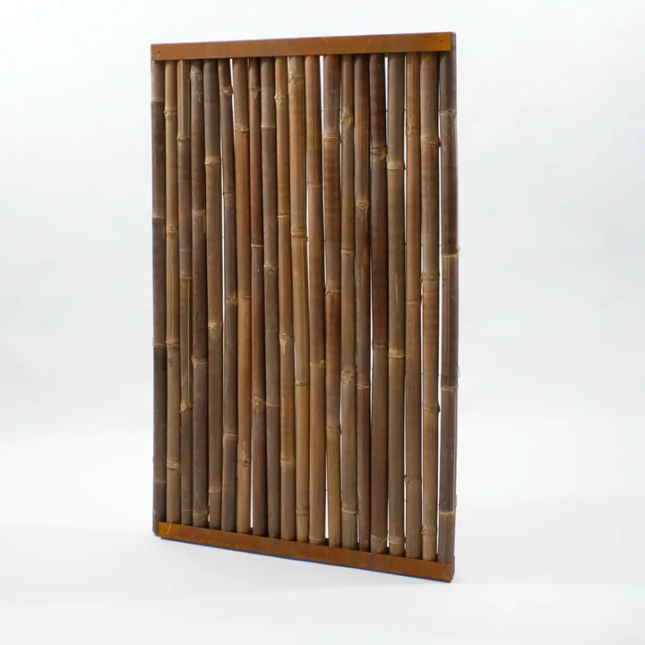 Bamboescherm donker 180x182cm - Cortenstaal 180x182x6cm