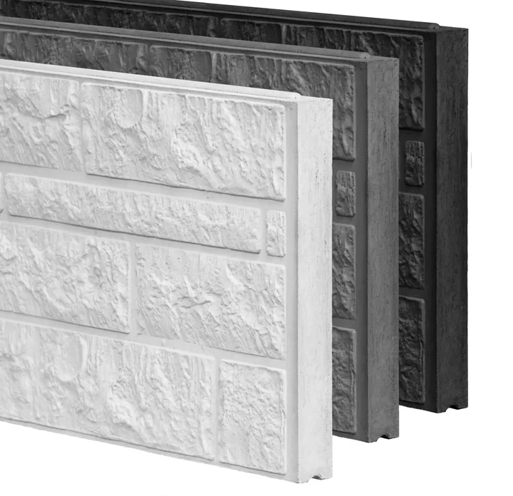 Beton-motiefplaat Reest gecoat H36xD4,8xL180cm rotsmotief 36x4.8x180cm Antraciet