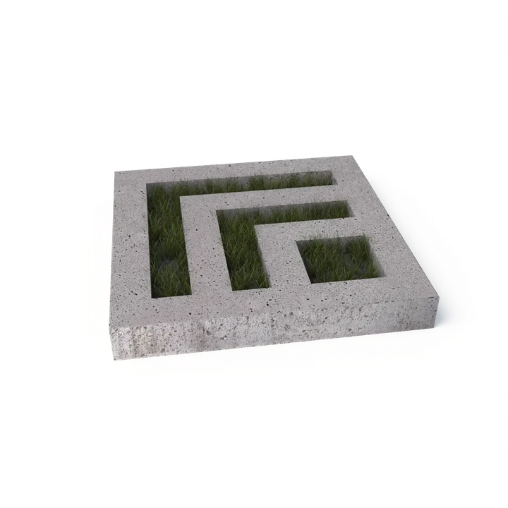 Schellevis Oudhollands Grasbetontegel Leaf Grijs 80x80x10 80x80x10cm Antraciet