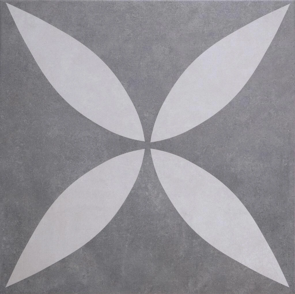 GeoCeramica® Ambiente 60x60x4cm Flower Antraciet keramische tegel