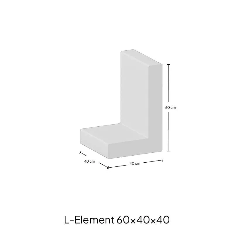 L-Element 40x60x40cm Antraciet