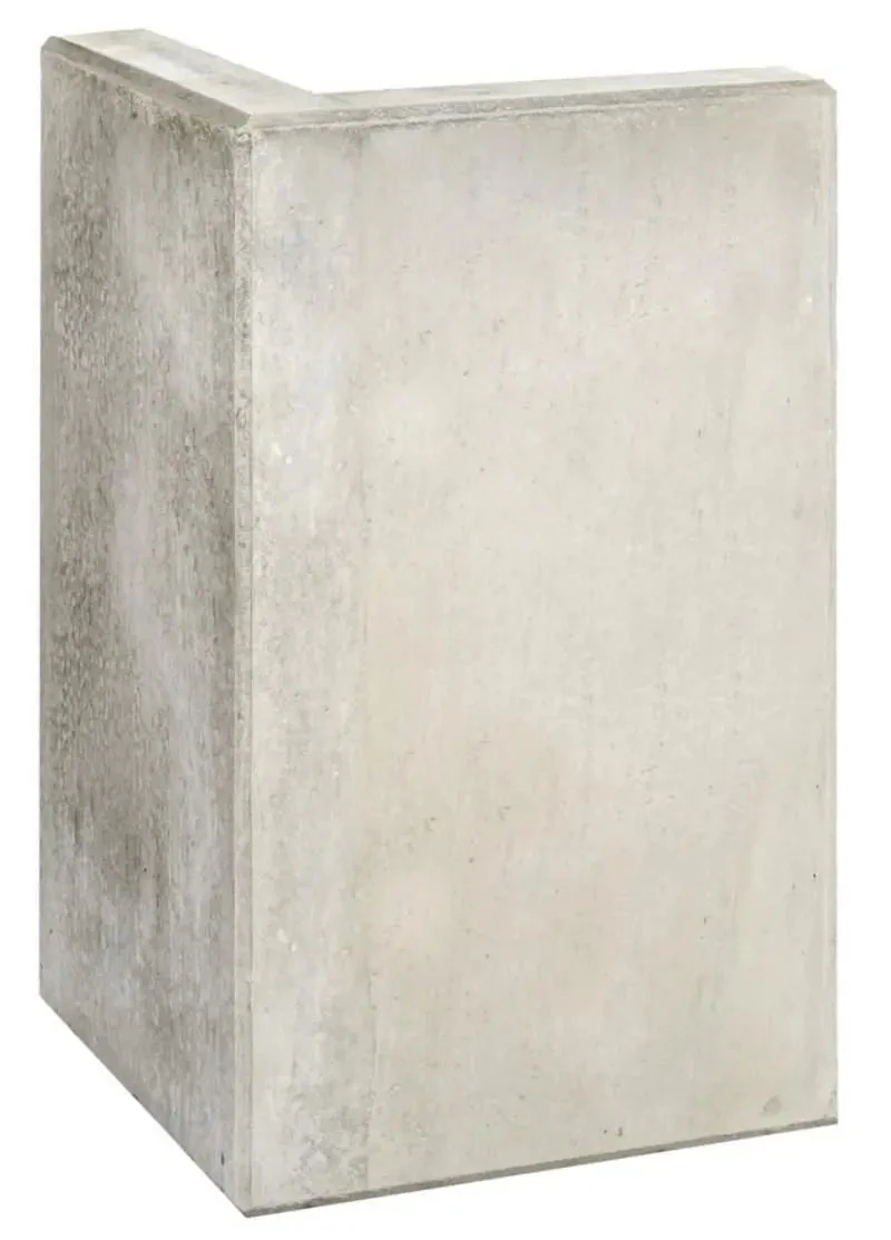 Hoek-L-Elementx10cm Zichtbeton 50x120x50cm Grijs