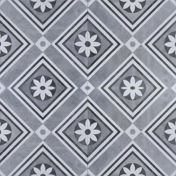 GeoCeramica® Concreet 60x60x4cm Flower decorate
