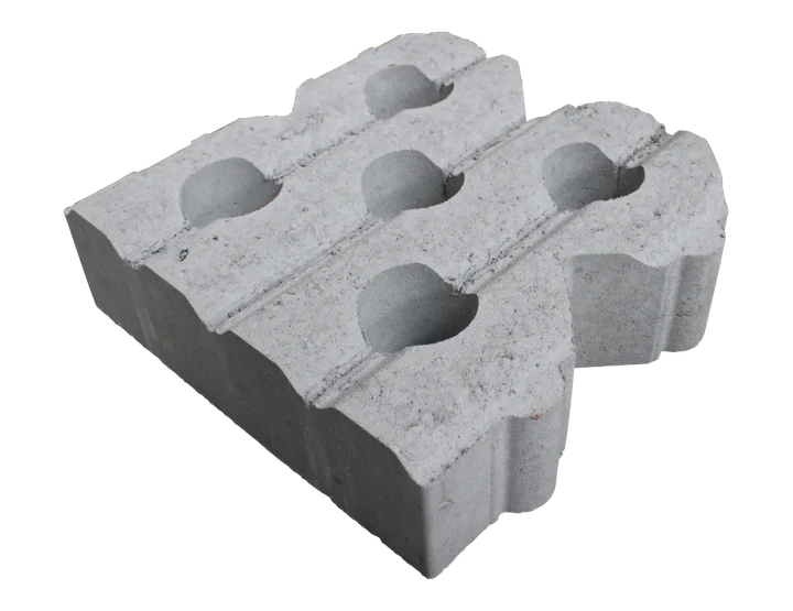 Grasbetontegel type L 40x40x12(40 cm. zijde vlak) K85912 BK25 GRN+ 40x40x12cm