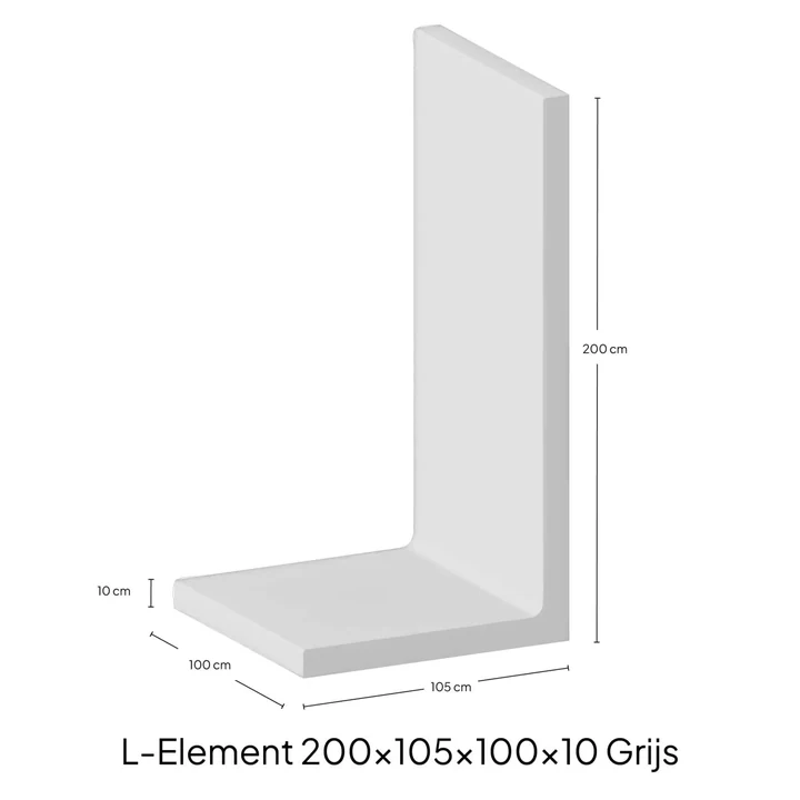 L-Elementx10cm Zichtbeton 100x200x105cm