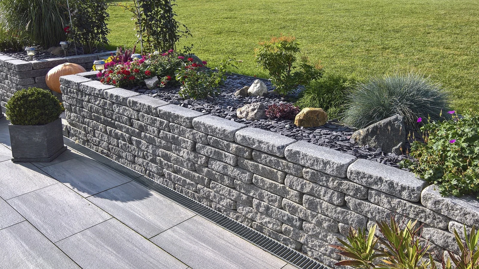 Stapelblokken Graniwall – Grey Rockface