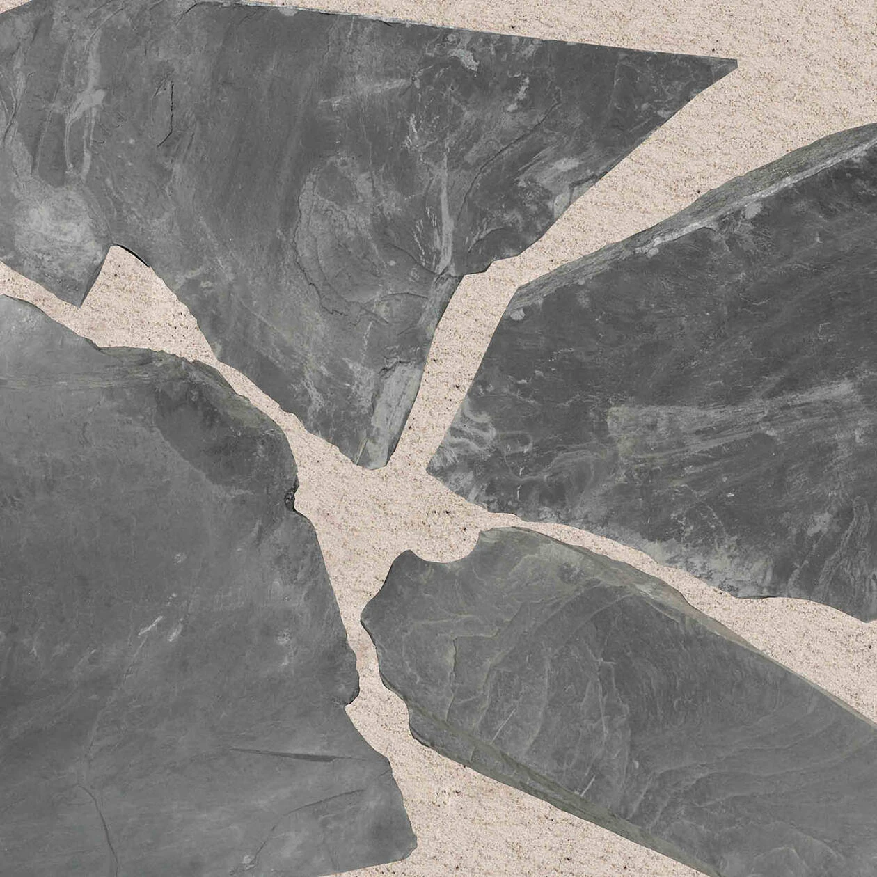 Flagstones Ultra black, ca. 2-3 cm dik
