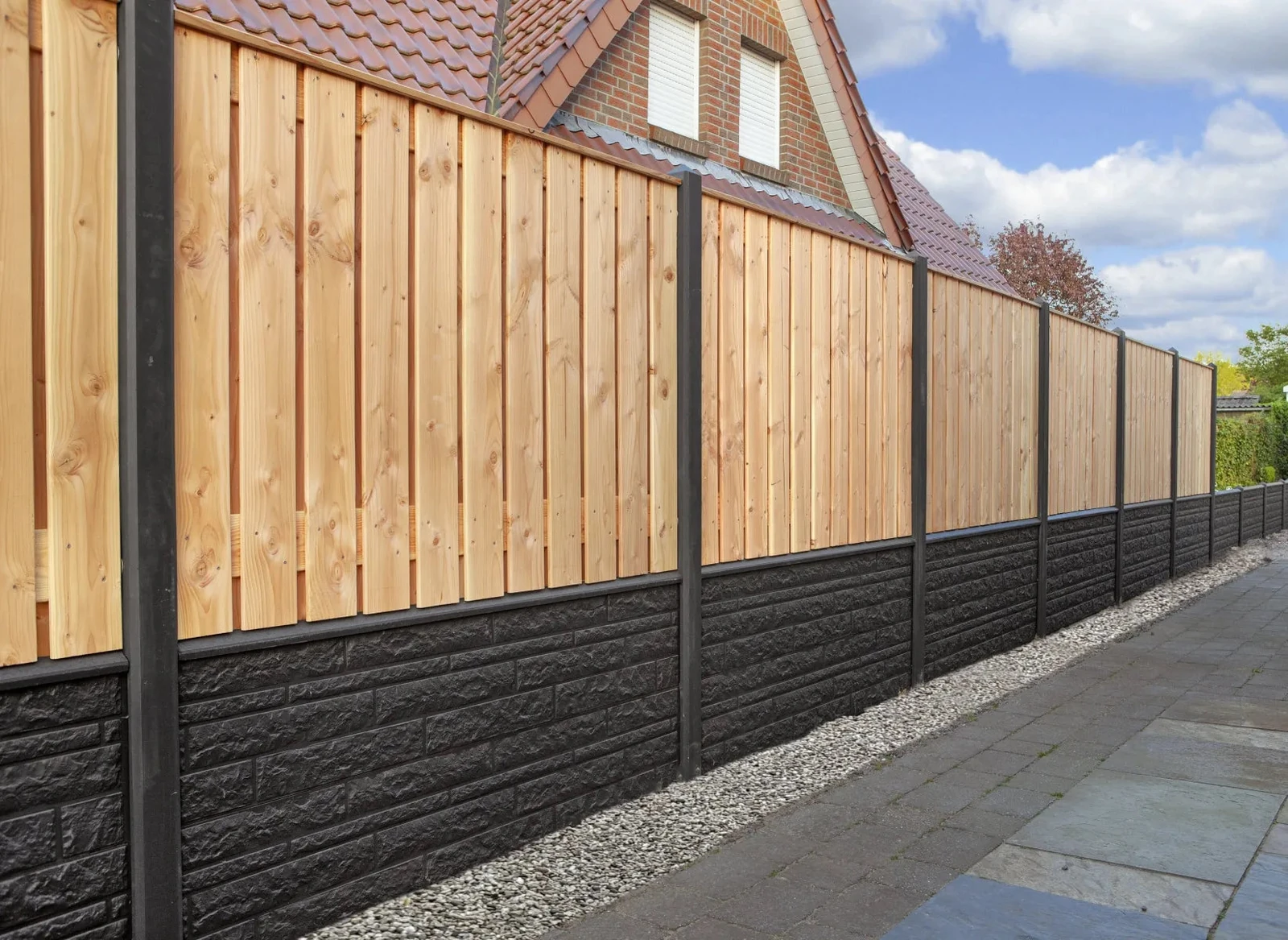 Beton-motiefplaat Reest gecoat H36xD4,8xL180cm rotsmotief 36x4.8x180cm Antraciet