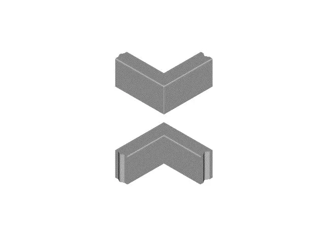 Hoekstuk 10x20 90° grijs Tuinvisie opsluitband