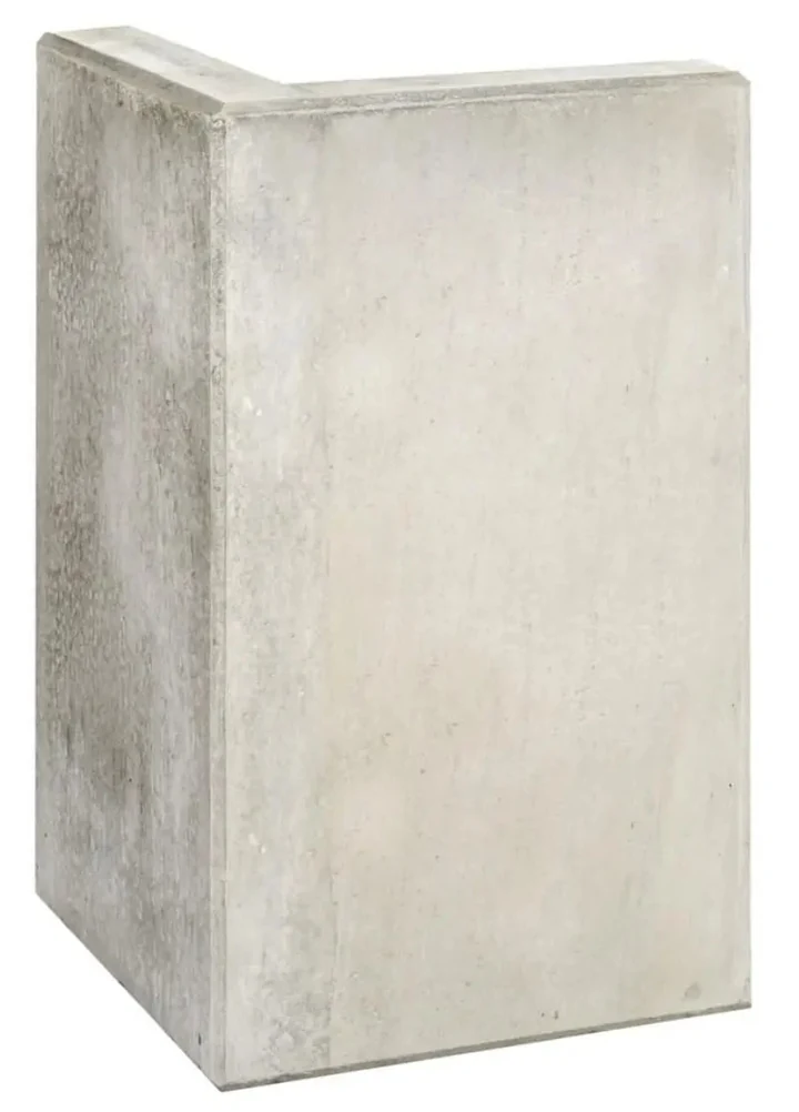 Hoek-L-Elementx10cm Zichtbeton 50x120x50cm Grijs