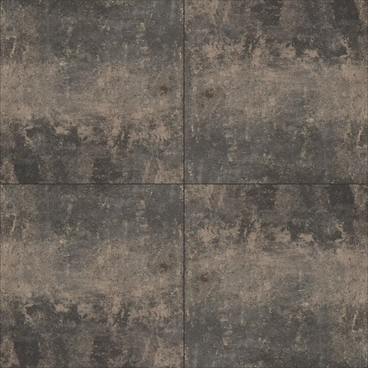 Carré tegel 50x50x5 vlak KOMO nero piétra 50x50x5cm Grijs, Zwart