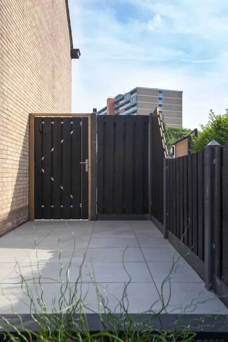 Tuindeur RVS Inbouwslotset Grenen Zwart Geschaafd100x195 100x200xcm Zwart