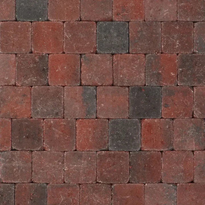 Tambour 10x10x6 rood/zwart 10x10x6cm
