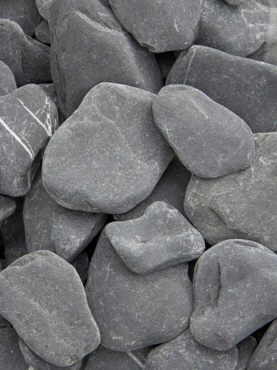 Flat pebbles zwart 30/60mm Aggregates International grind & split