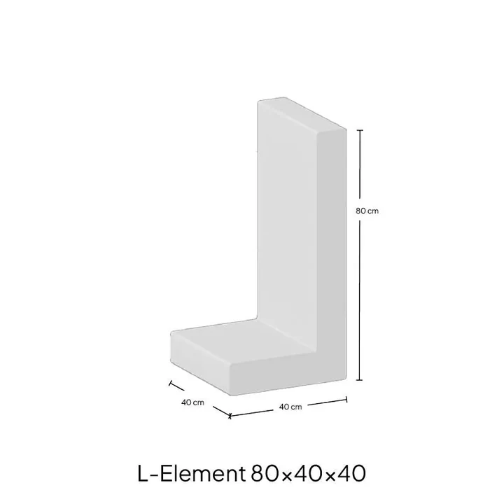 L-Element 40x80x40cm Antraciet