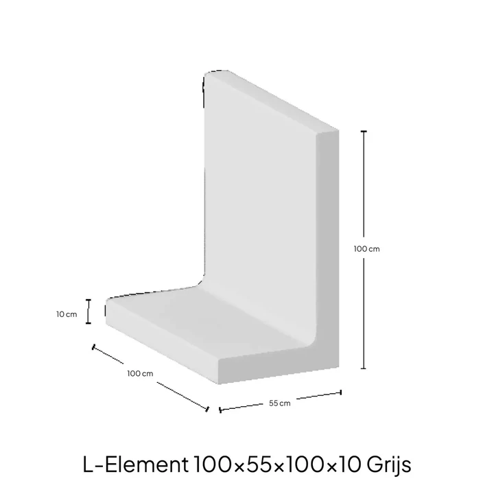 L-Elementx10cm Zichtbeton 100x100x55cm