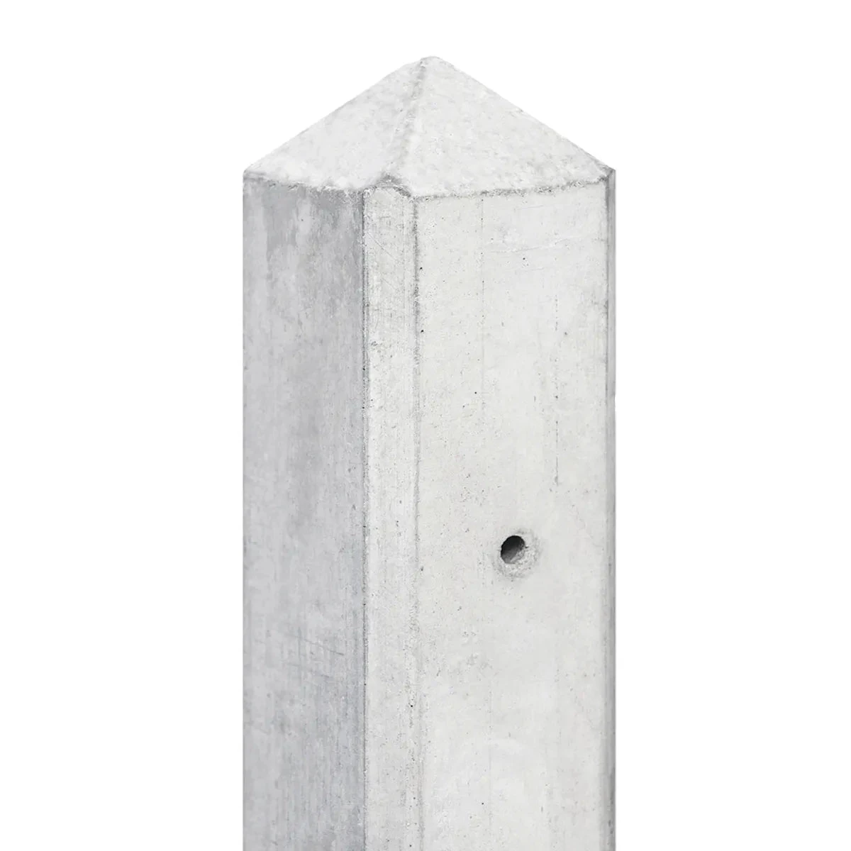 Beton-paal IJssel wit/grijs diamantkop 10x10x280cm eindmodel 10x10x280cm