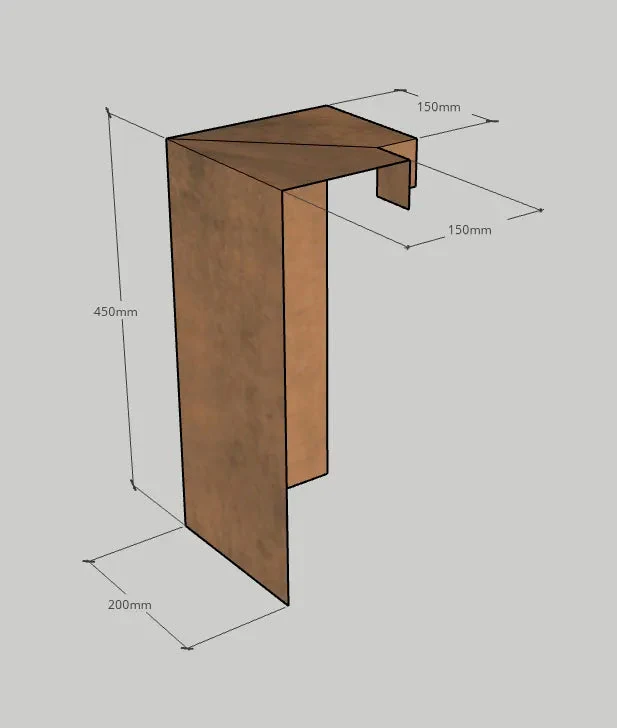 Overzetprofiel Muurblok Hoek Corten 15x45x20cm Bruin