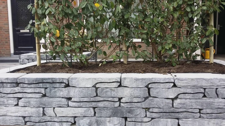 Stonewalling Grijs/zwart 18x43.5 43,5x18cm Stapelstenen Stonewalling X8 Grijszwart