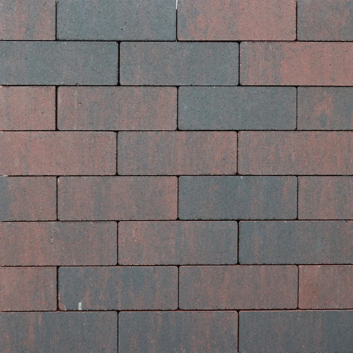 Strackstone Crown GRN+ Dikformaat 21x7x8 vlak wijnrood/antraciet genuanceerd KOMO PL2 8x7x21cm