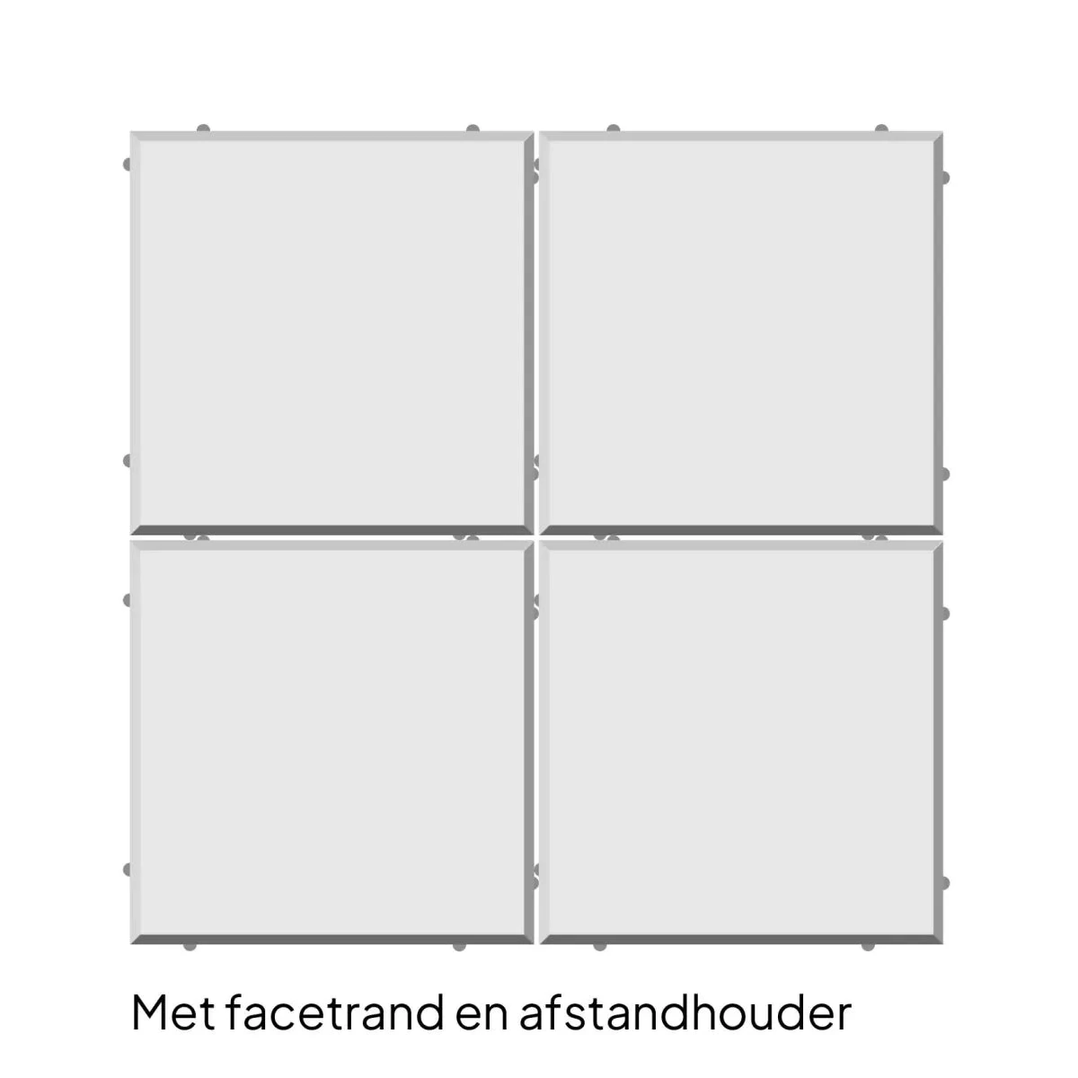 Mondo Facet Pit Black 60x60x4cm Zwart