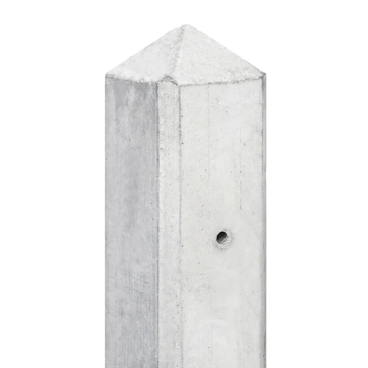 Beton-paal IJssel wit/grijs diamantkop 10x10x280cm eindmodel 10x10x280cm