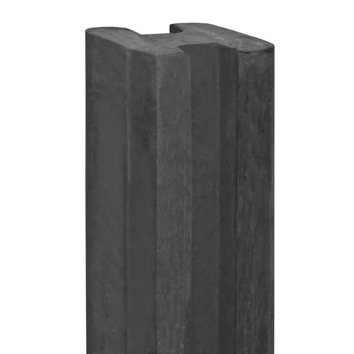 Beton-sleufpaal Zaan 10x10x275 antraciet Vlakke kop 10x10x275cm