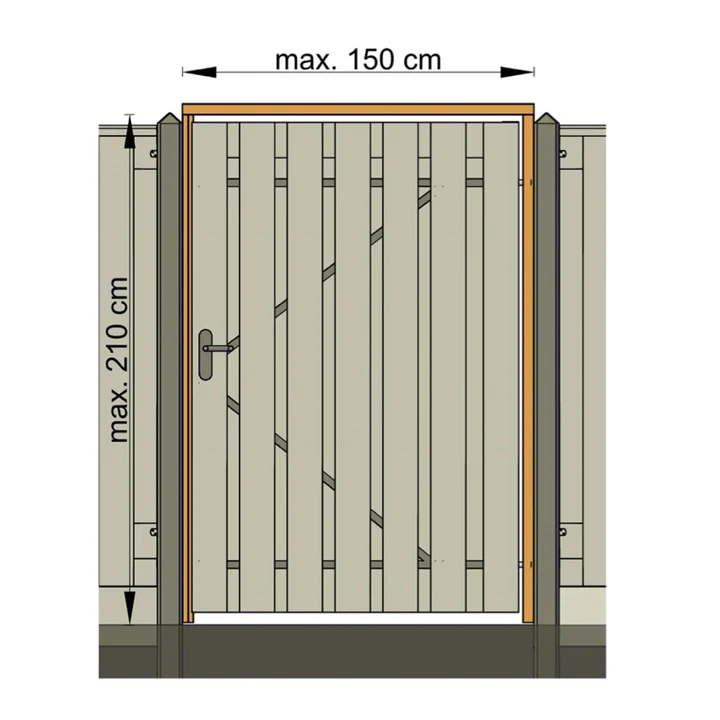 Tuindeurkozijn Grenen Groen Geimpregneerd Geschaafd 210x140 8.8x4.4x210cm Groen