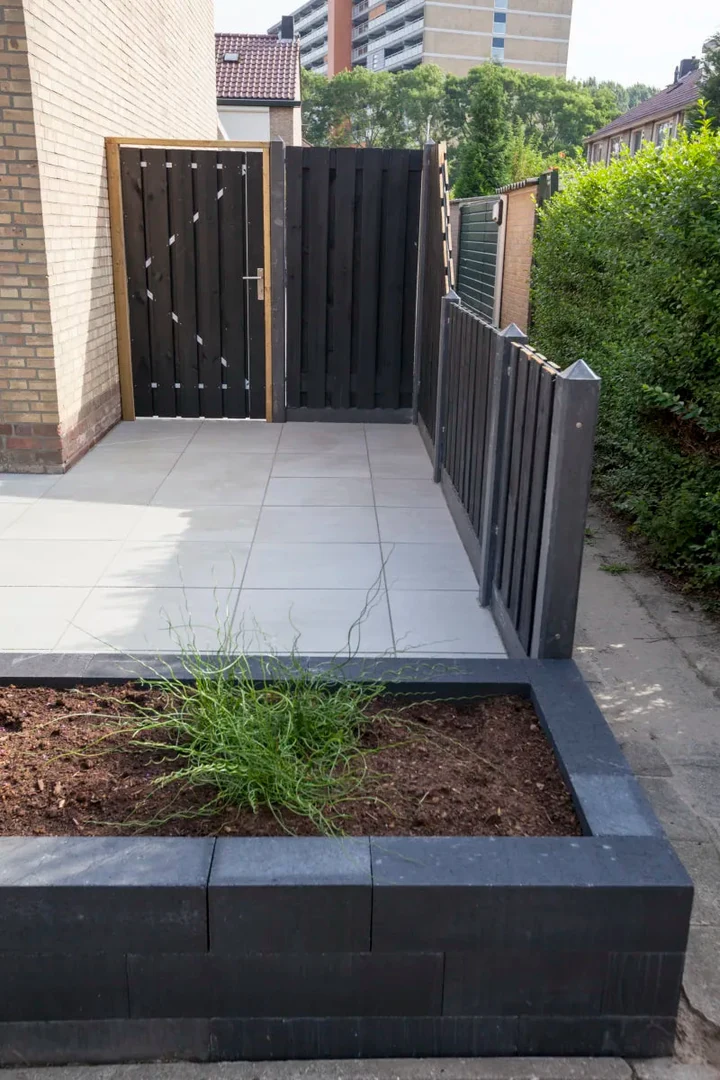 Tuindeur RVS Inbouwslotset Grenen Zwart Geschaafd100x195 100x200xcm Zwart