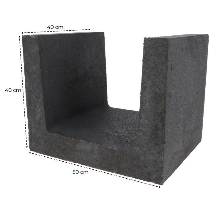 H) U-element 40x40x50cm Grijs