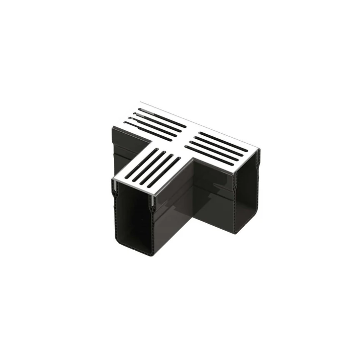 Gardendrain TEE Section Grey Grating 100/100 mm