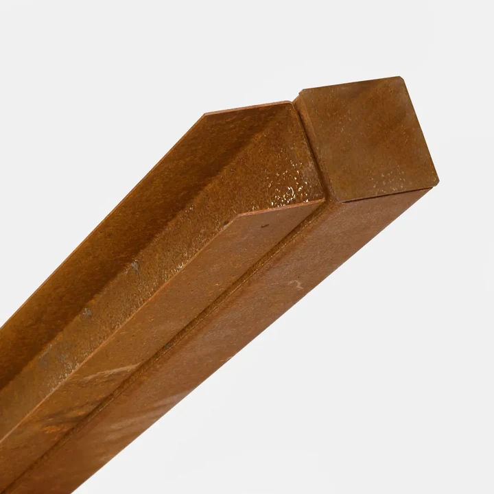 Begin/Eindpaal voor Bamboescherm H:182cm L:230cm Corten 6x6x230cm
